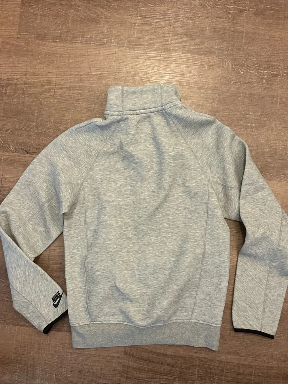 Nike Tech Gray Pullover Hoodie with Black Accents